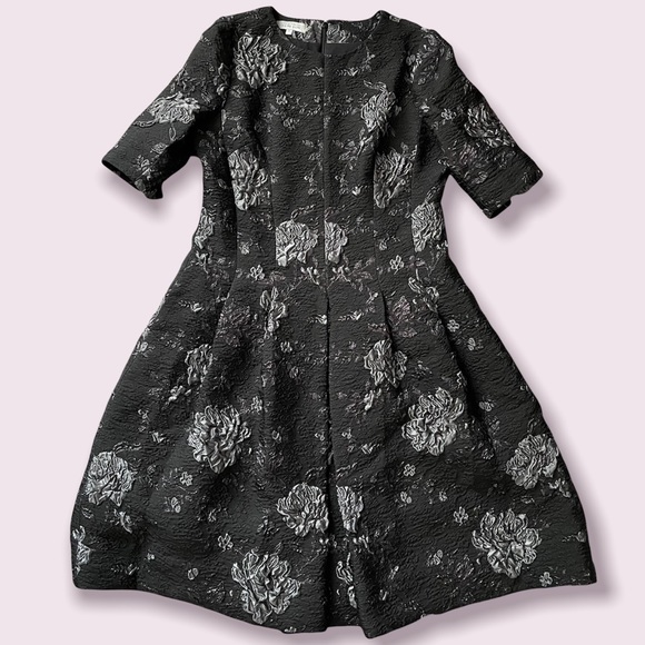 Teri Jon Floral Jacquard A-Line Dress - Picture 3 of 9